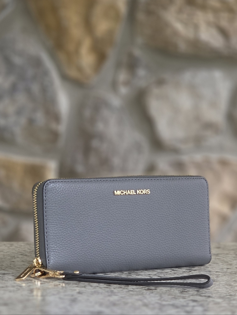 Michael Kors Jet Set Continental Grey Wristlet Wallet